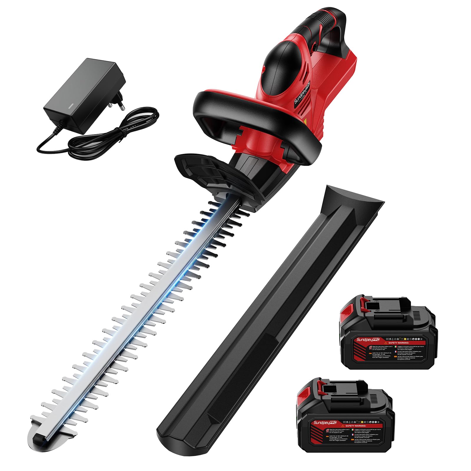 SundpeyPRO 20" Cordless Hedge Trimmer - 21V Battery Hedge Trimmer with 2ร4000mAh Batteries, Brushless Motor, 52cm Dual Action Blade,Lightweight Electric Hedge Cutter for Garden, Shrubs & Border Plants