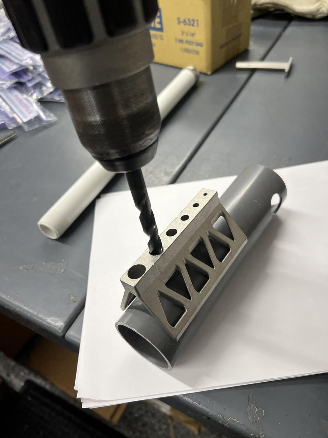 Keyfit Tools Pipe Drill Jig PROFESSIONAL Contractor Grade 440 Stainless Steel Heat Treated & Tempered For Maximum Hardness & Life For Cylinders & Pipes Guide Centers The Drill Bit On The Cylinder