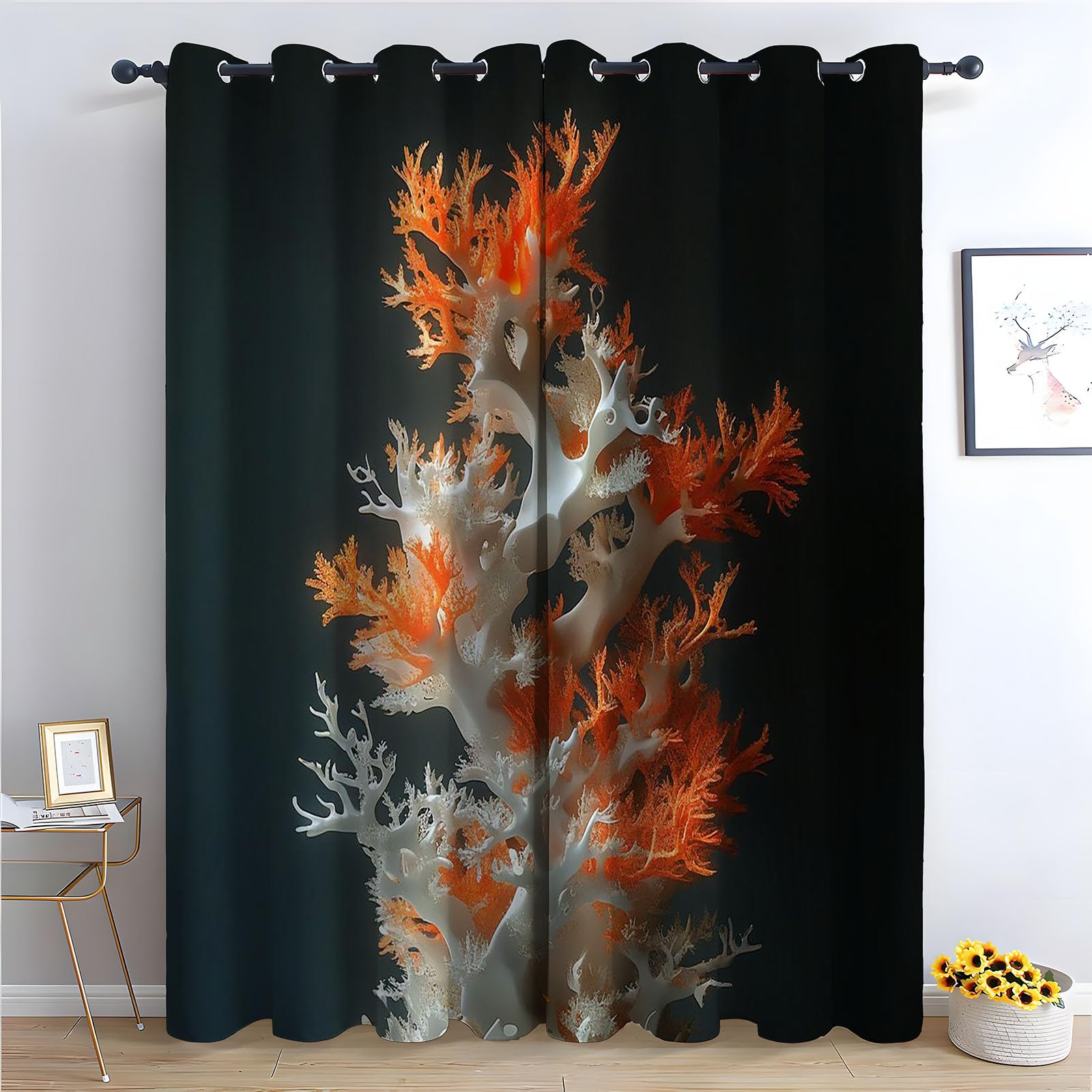Rideaux opaques paysage montagne de tradition 215x100 cm