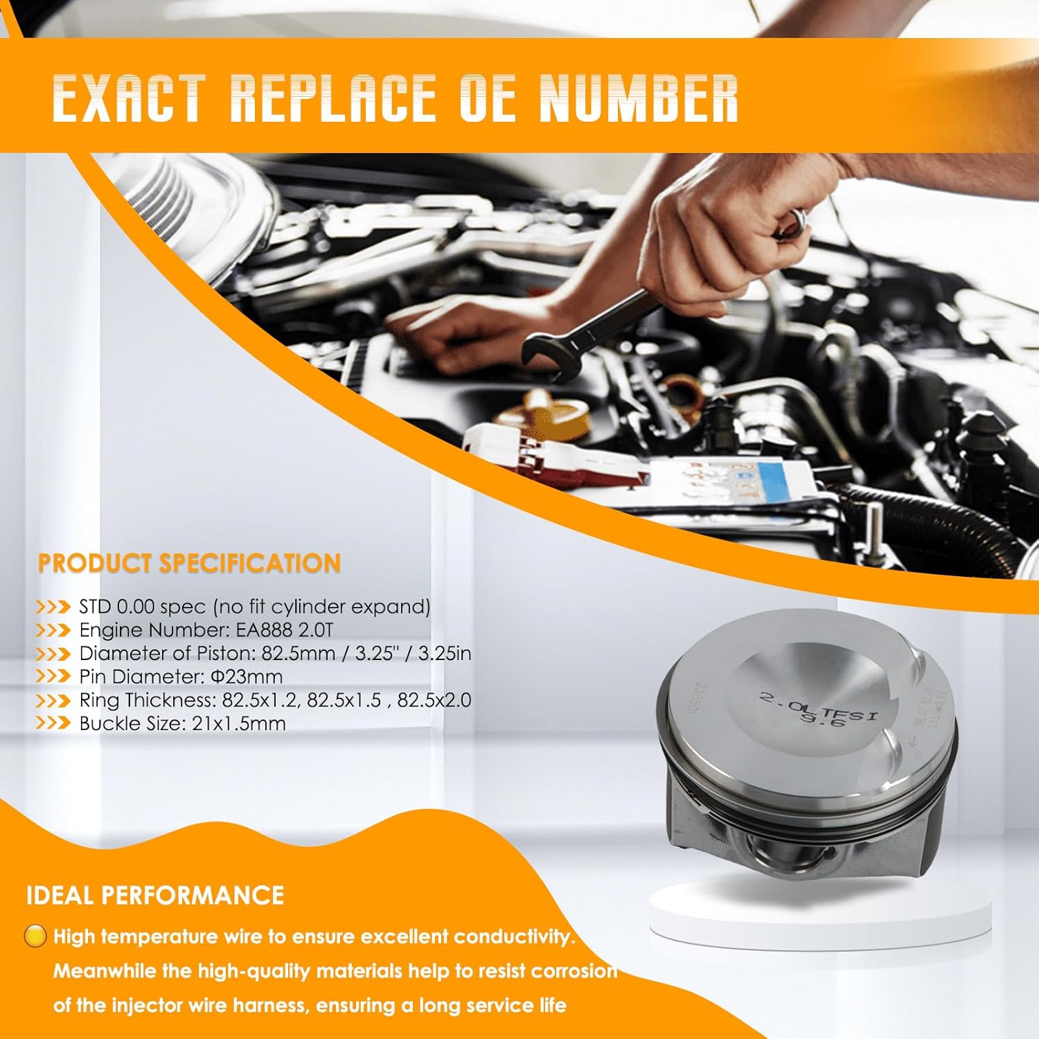 PANGOLIN EA888 Piston Rings Set (Piston Pin 23mm) for VW GTI Tiguan A5 2.0TFSI CAEB Aftermarket Parts