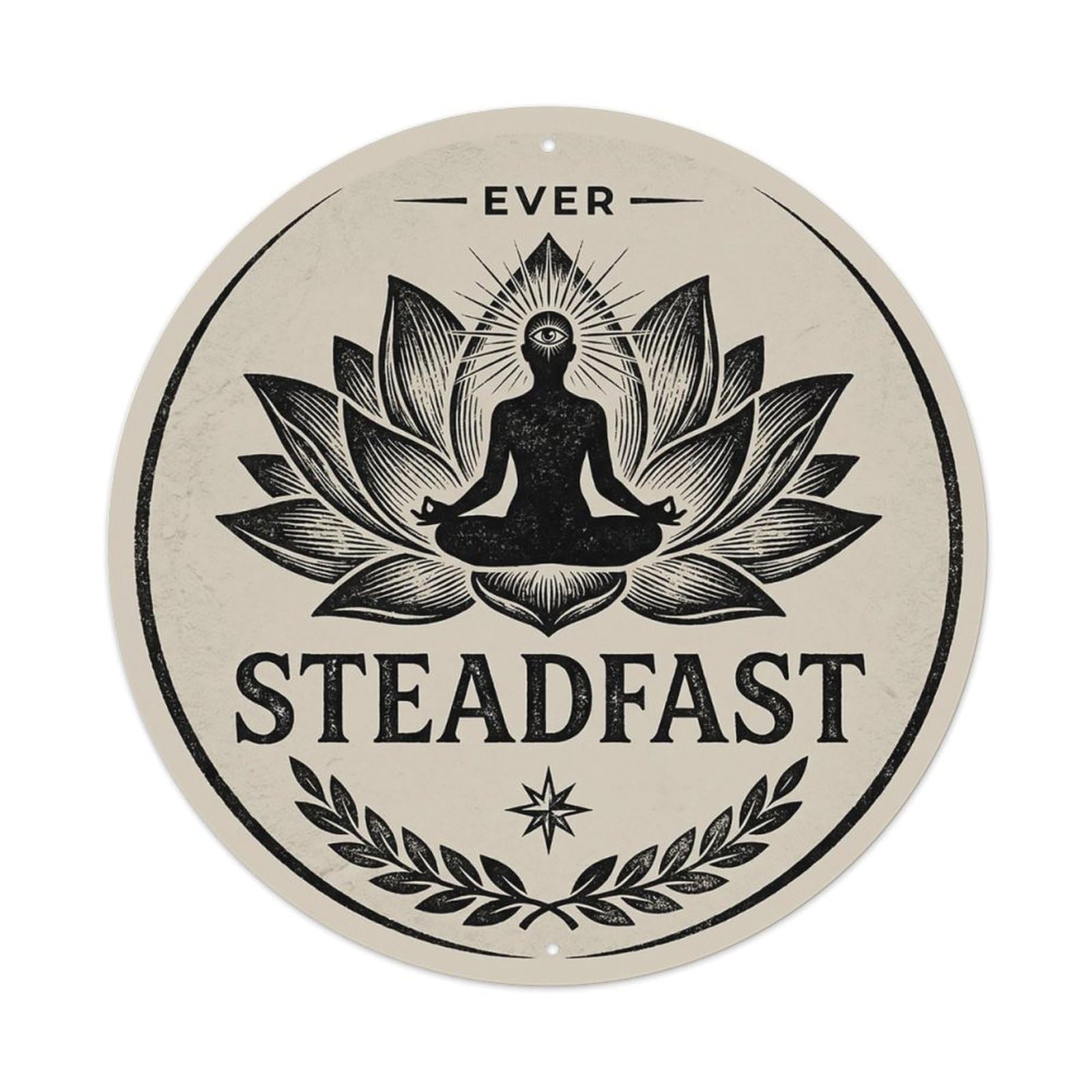 Zen Flower Meditation Den Steadfast Metal Tin Sign