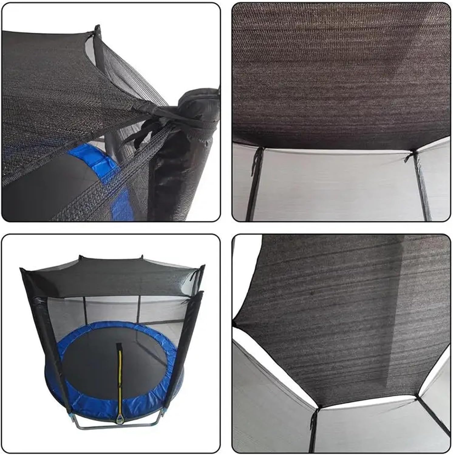 Trampoline Sunshade Tent Cover for 6-14FT Trampolines - UV Protection, Waterproof Shade, Compatible with 6-Bar & 8-Bar Models for Outdoor Fun