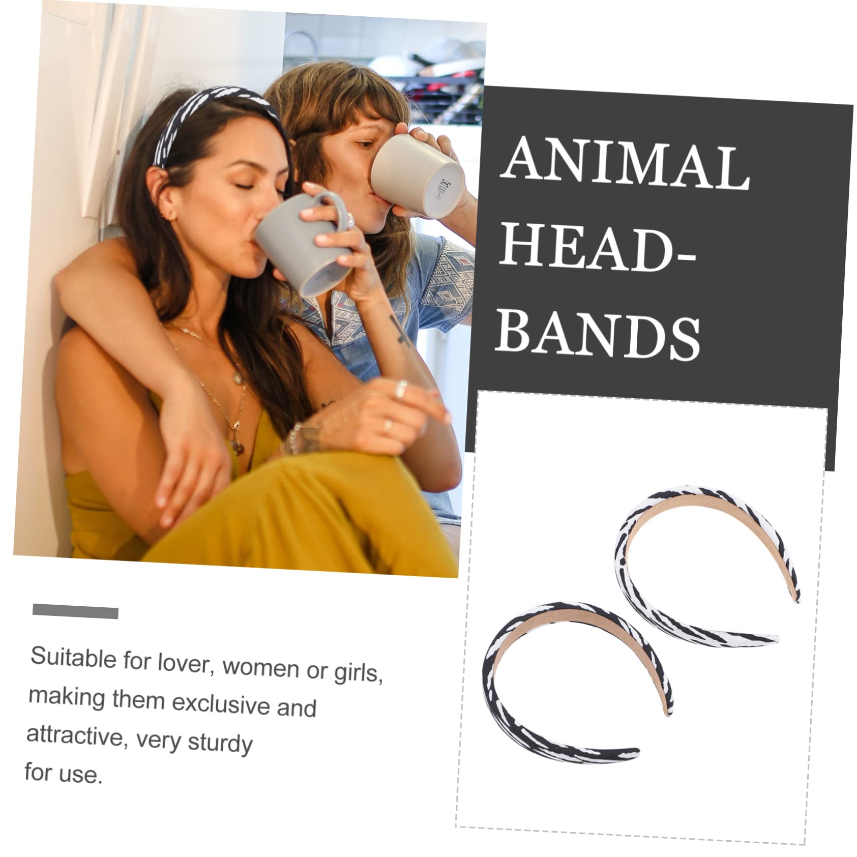 FOMIYES Diademas De Yoga Para Mujer 10 Piezas diadema de vaca coleteros pelo mujer protección de la piel la vaca venda Perder Metal Damas Diademas