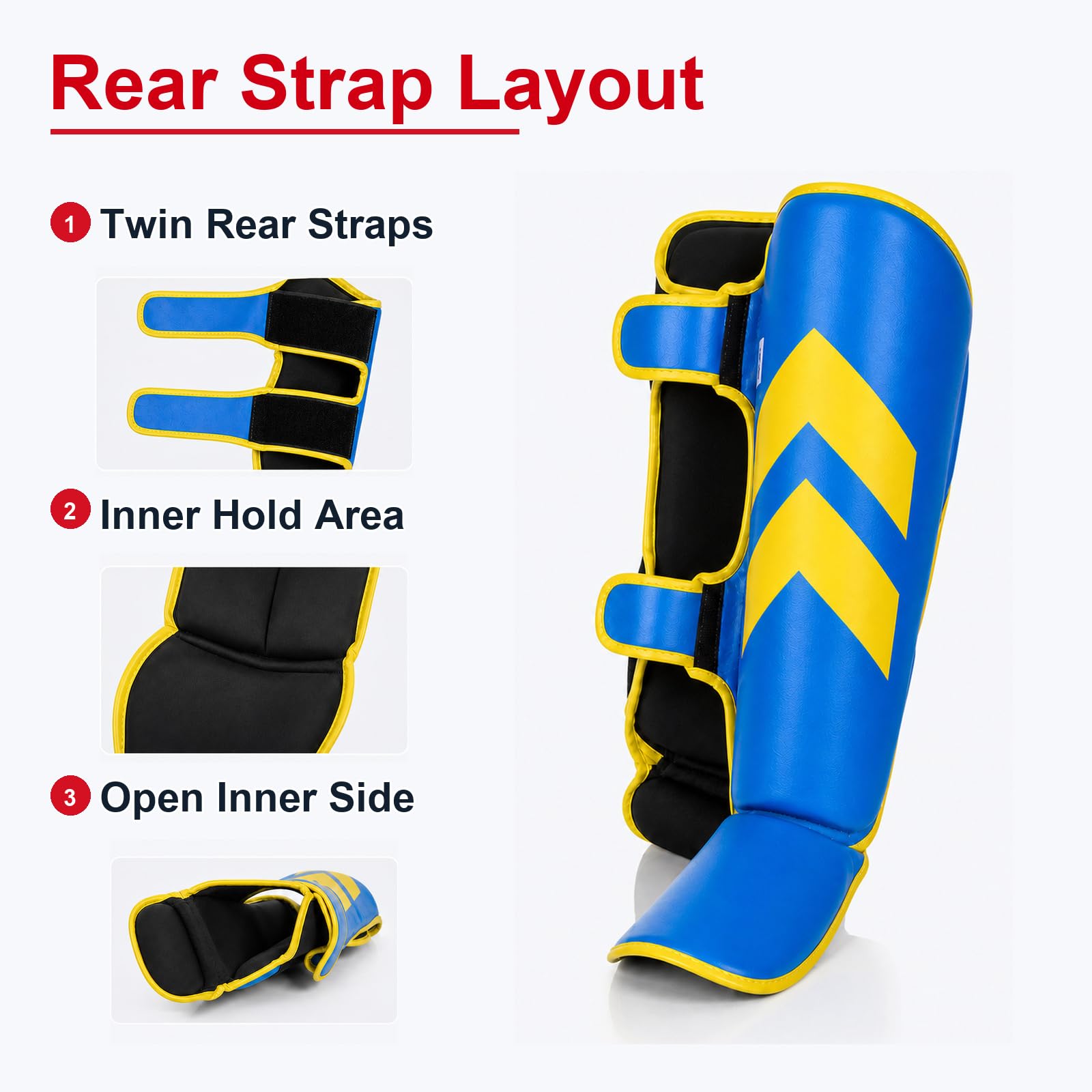 Piedi Protezione Shin Guard,Parastinchi per Arti Marziali,Parastinchi Spessi,Regolabili,Comodo,Traspirante,per Boxe,Taekwondo,Sport da Combattimento,Karate,Allenamento Quotidiano
