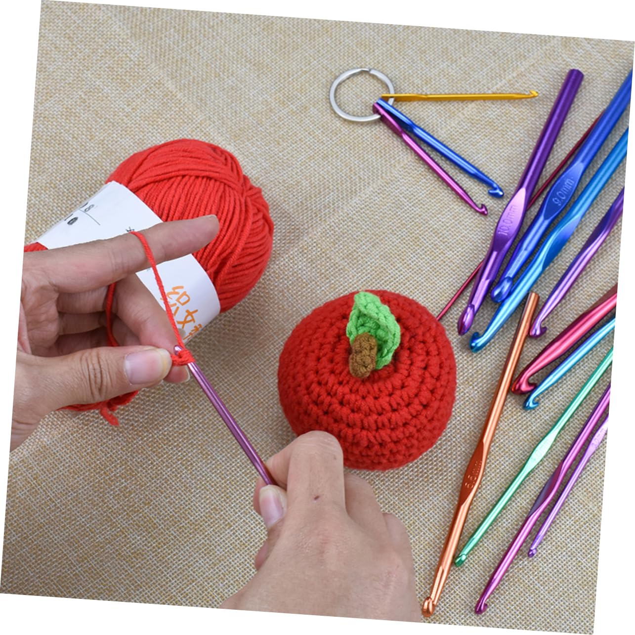 HOMSFOU 1juego Herramientas De Mano Con Bolsa De Almacenamiento Kit De Ganchillo Con Agujas De Para Manualidades y Proyectos Diy