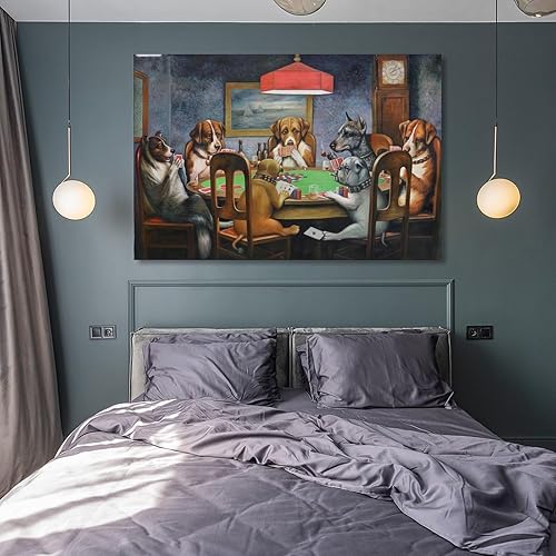 Miniatura 8 de Póster de arte en lienzo con diseño de perros de animales jugando al póquer, impresión artística moderna para decoración de dormitorio familiar, 16