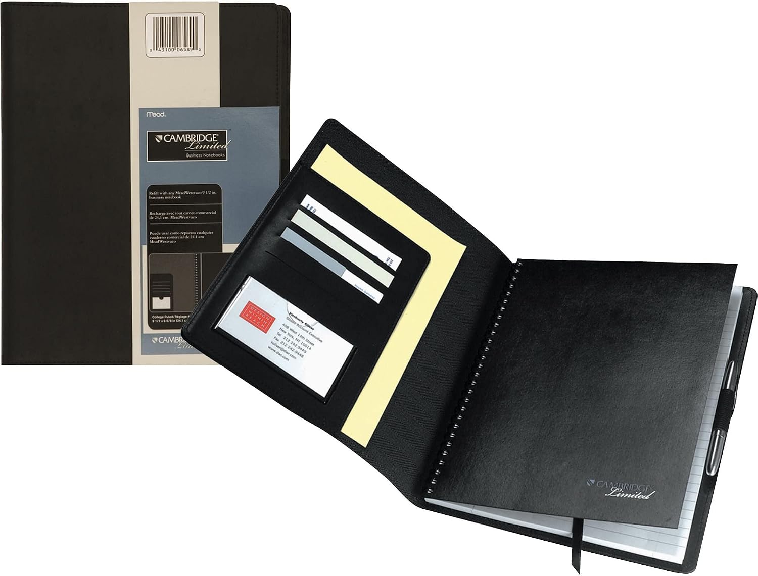 Mead Cambridge Limited Refillable Notebook Cover (06589) , Medium , Black