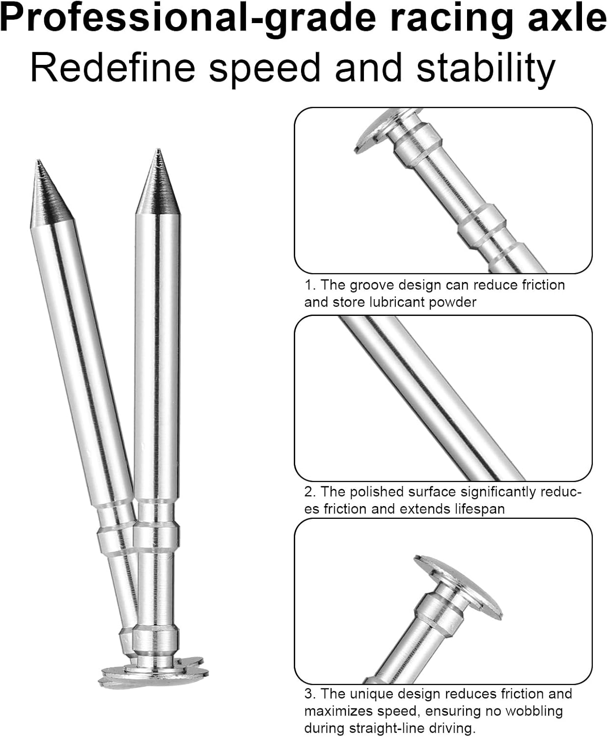 Weights Kit for Pinewood Derby, 8 1/4oz & 4 1/2oz Weight Blocks 4 Polished Grooved Axles & Flexible Weight Strip No-Drill Stick-On COG Tuning for Maximum Speed Zero Wobble