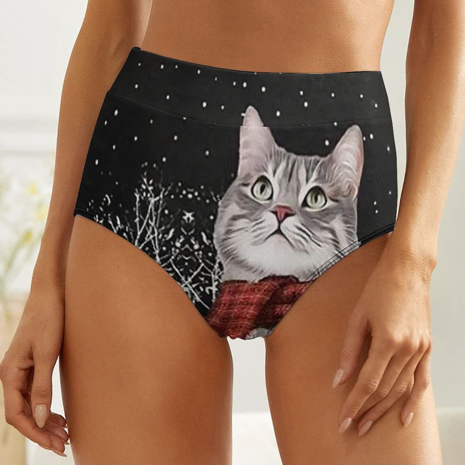 Amazon.co.jp: ショーツ レディース 可愛い キャット ネコ 猫 雪