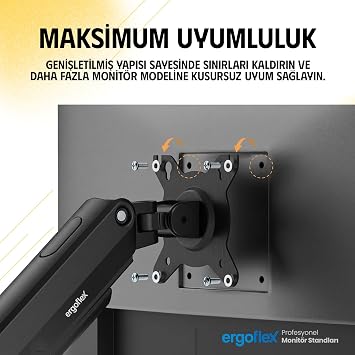 Ergoflex EF X10 Amortisörlü 22-40inch Uyumlu 2-12 kg Profosyonel & Oyuncu Monitör Standı