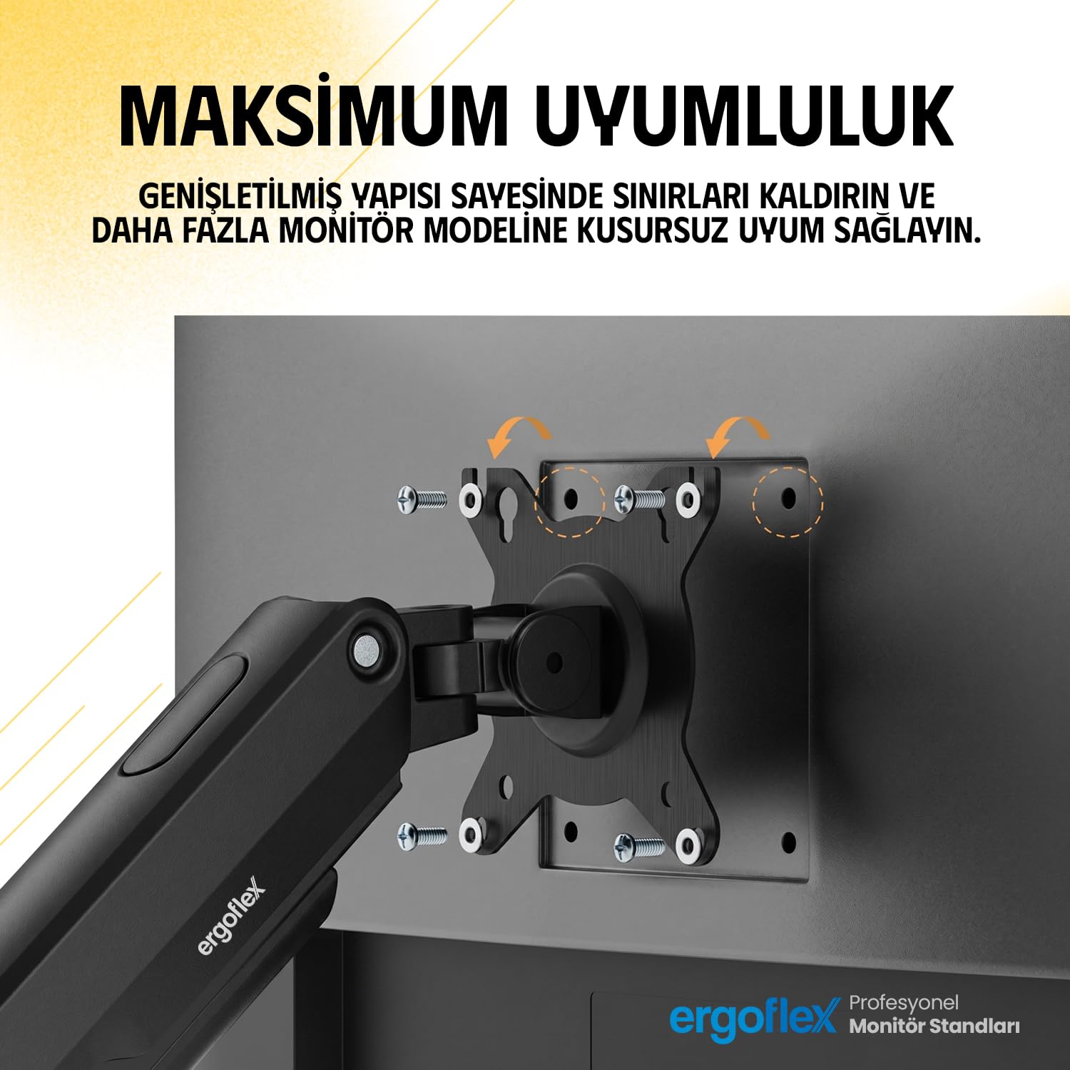 Ergoflex EF X10 Siyah 22-40inch Uyumlu Amortisörlü 2-12 kg Monitör