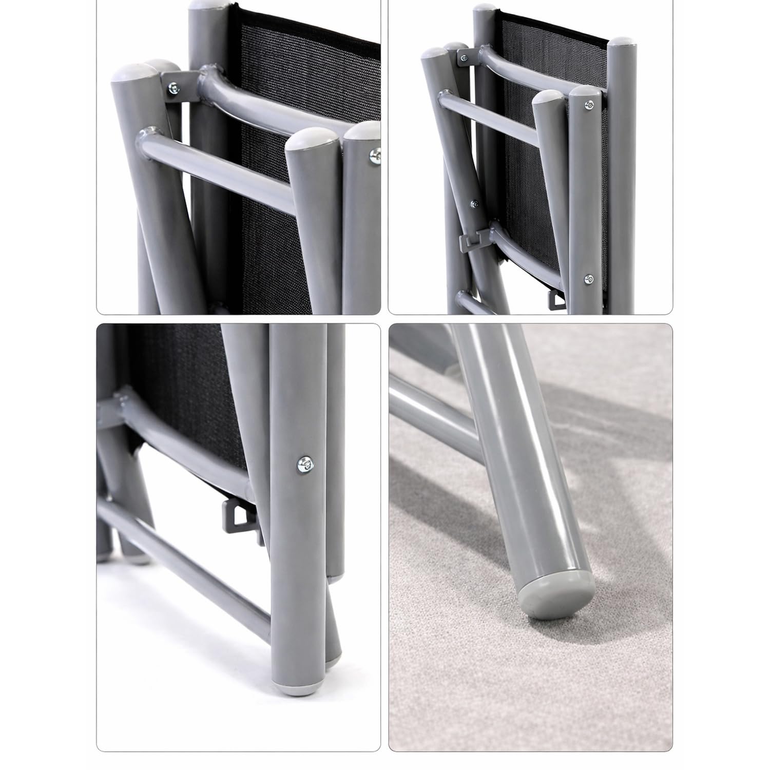 Mojawo® Garten - Fußhocker - zusammenklappbar - Klapphocker - witterungsbeständiges Aluminium - Gartenmöbel - Anthrazit