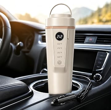 12V/24V Car Kettle, Portable Kettle for Hot Water CREAM