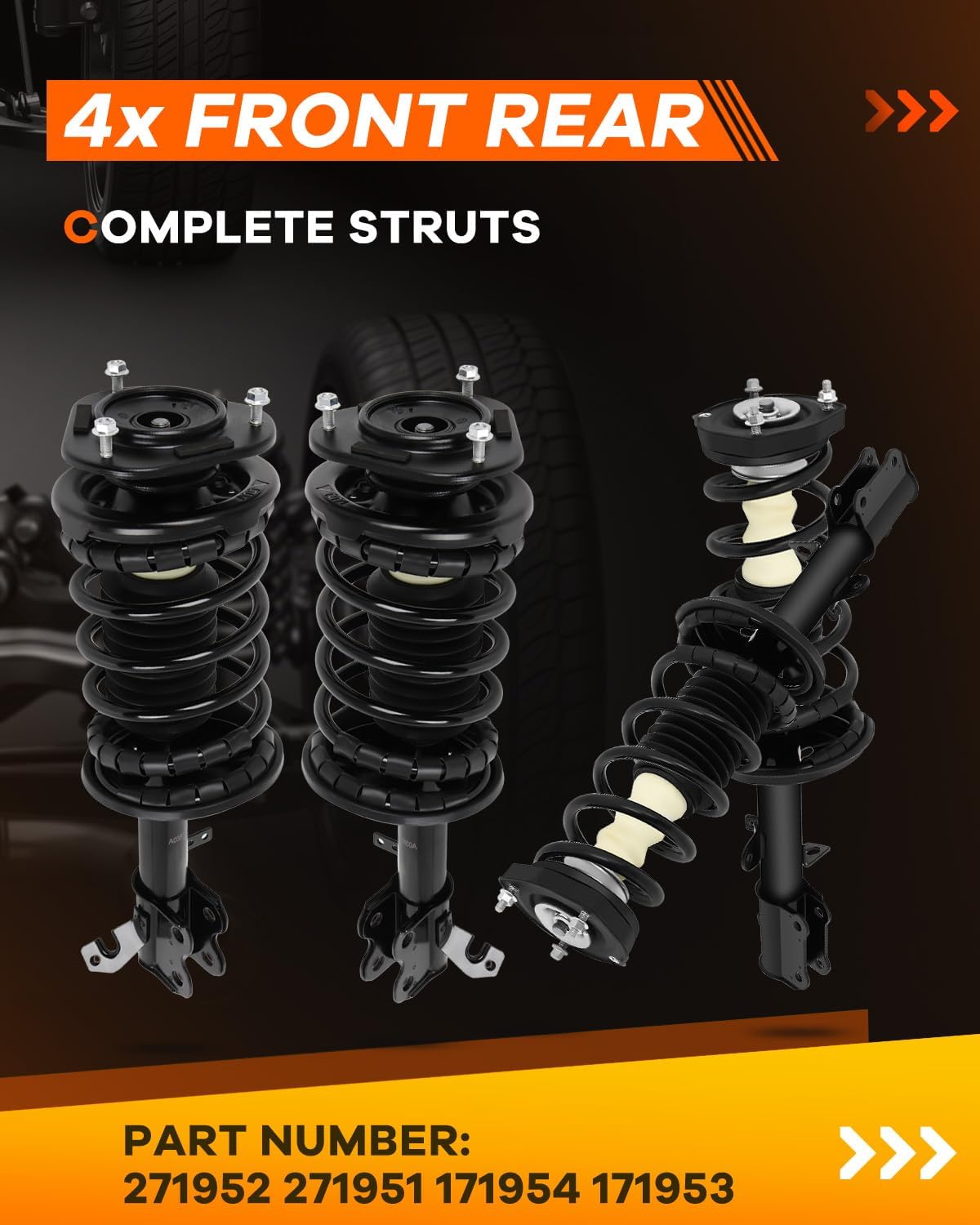 Spring Strut Assembly,OCPTY Complete Struts Shocks Fits 1998-2002 for Chevrolet Prizm,1993-2002 for Toyota Corolla 271952 271951 171954 171953 Replace Strut