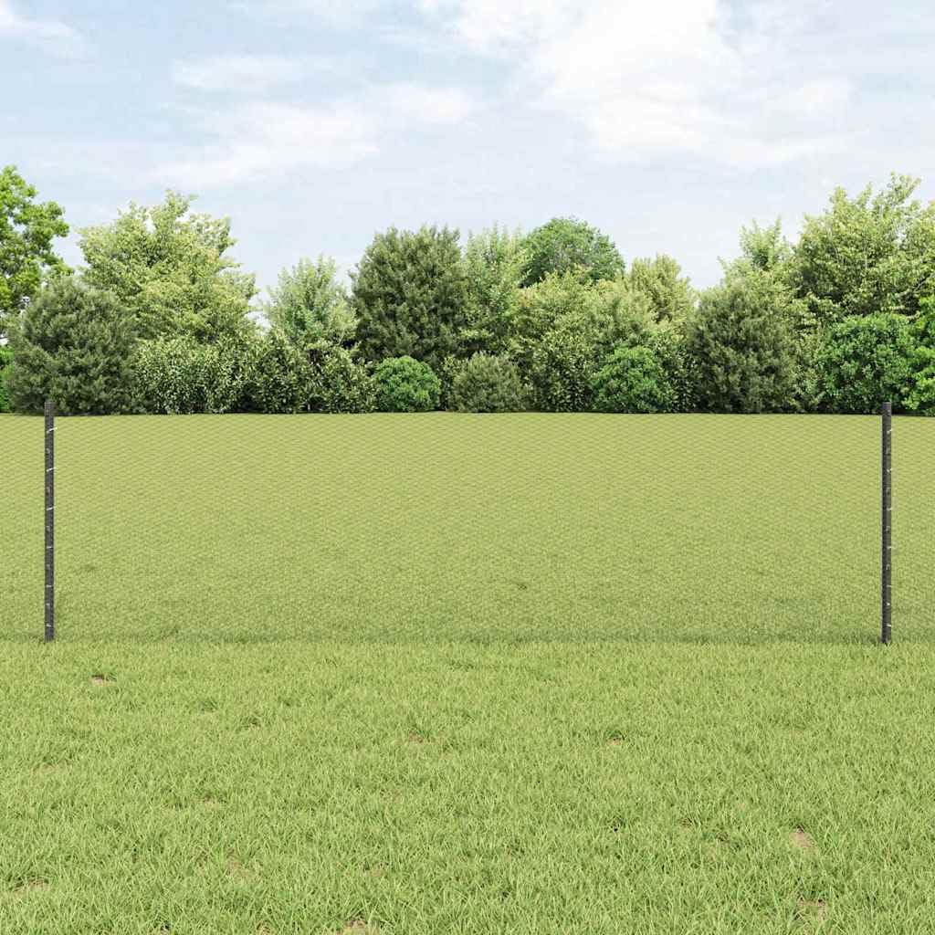 Set di pannelli di recinzione per esterni con pali in grigio, verniciati a polvere e resistenti ai raggi UV, per una disposizione personalizzata in giardino e terrazza, struttura robusta e facile da