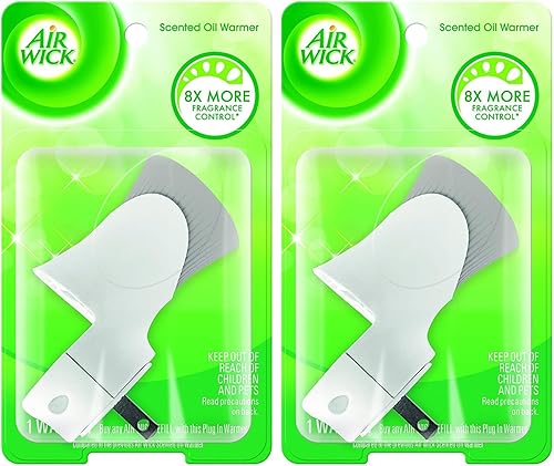 Air Wick Plug in Calentador de aceite perfumado, blanco, 1 unidad, aceites esenciales, ambientador (paquete de 2)