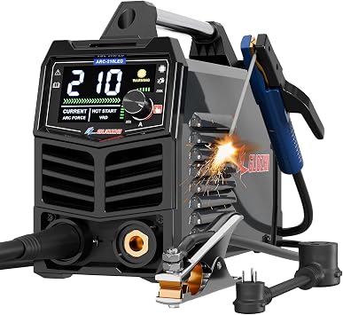 GZ GUOZHI Stick Welder 210Amp شاشة LED كبيرة عاكس رقمي IGBT آلة اللحام ، 110V / 220V الجهد المزدوج الساخن البدء المحمول MMA ARC آلة لحام