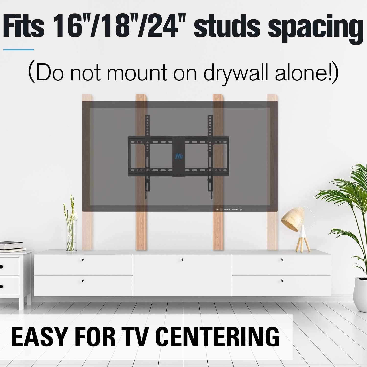 Mounting Dream MD2380-24K Full Motion TV Wall Mount with Swivel and Tilt for 26-55 inch TV, VESA 400x400mm and MD2268-LK Tilt TV Wall Mount for 37-70 Inch TV, VESA 600x400mm 132lbs.