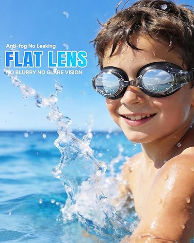 Miniatura 2 de Aegend - Paquete de 2 gafas para niños, gafas de natación para niños de 4 a 16 años, niños y niñas jóvenes, gafas de piscina antivaho, impermeables,
