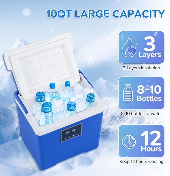 Cold Therapy Machine with Memory Function, Programmable Timer, Wireless Remote & Quiet Pump, Portable Ice Machine for Knee After Surgery, Ankle, Arm Relief, Ideal for Sports Injuries(10 Qt)