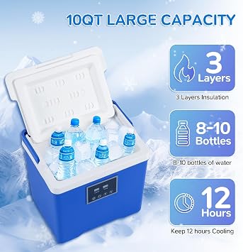 Cold Therapy Machine with Memory Function, Programmable Timer, Wireless Remote & Quiet Pump, Portable Ice Machine for Knee After Surgery, Ankle, Arm Relief, Ideal for Sports Injuries(10 Qt)