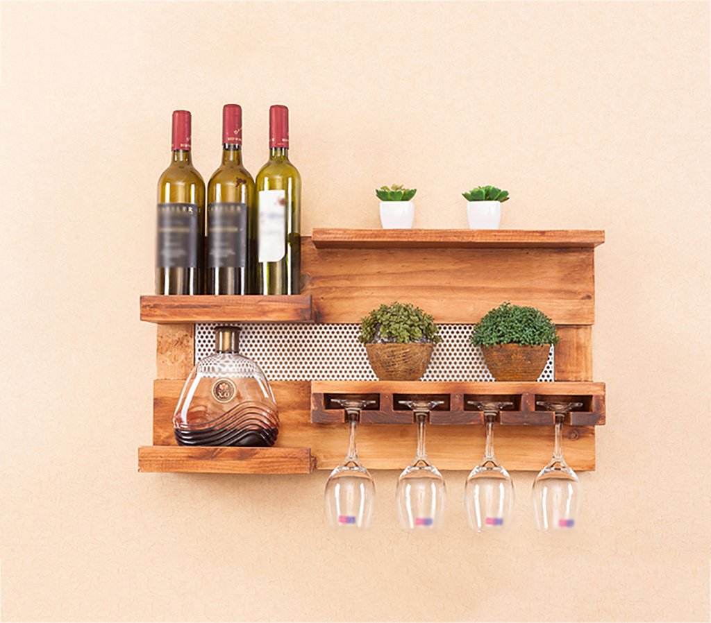Porte-bouteilles suspendu en métal et support pour verres à vin de bar à la maison