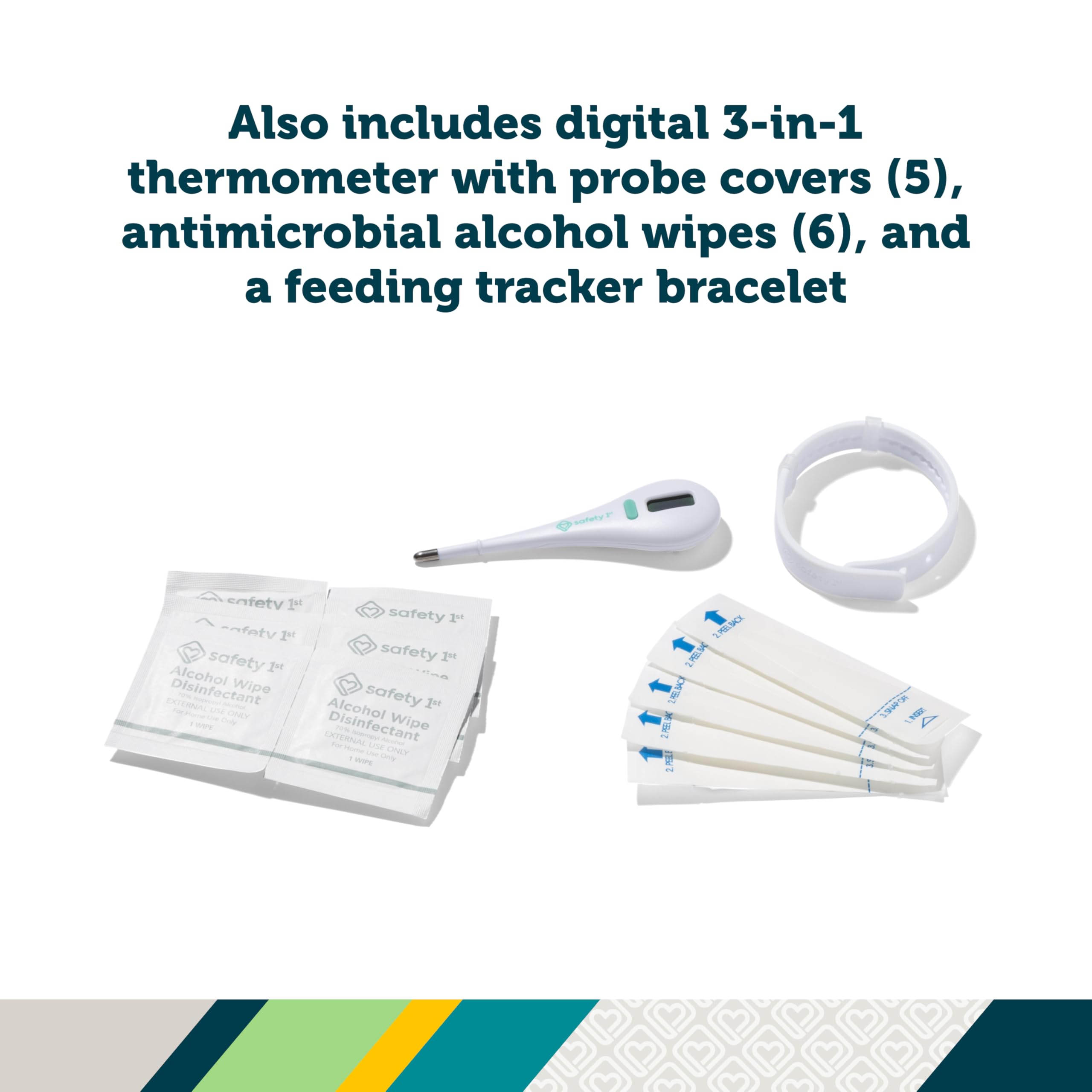 Safety 1st Kit de Cuidado de la Salud y el Cuidado de la guardería, pirámides Aguamarina, Talla única, Pyramids Aqua, Talla única