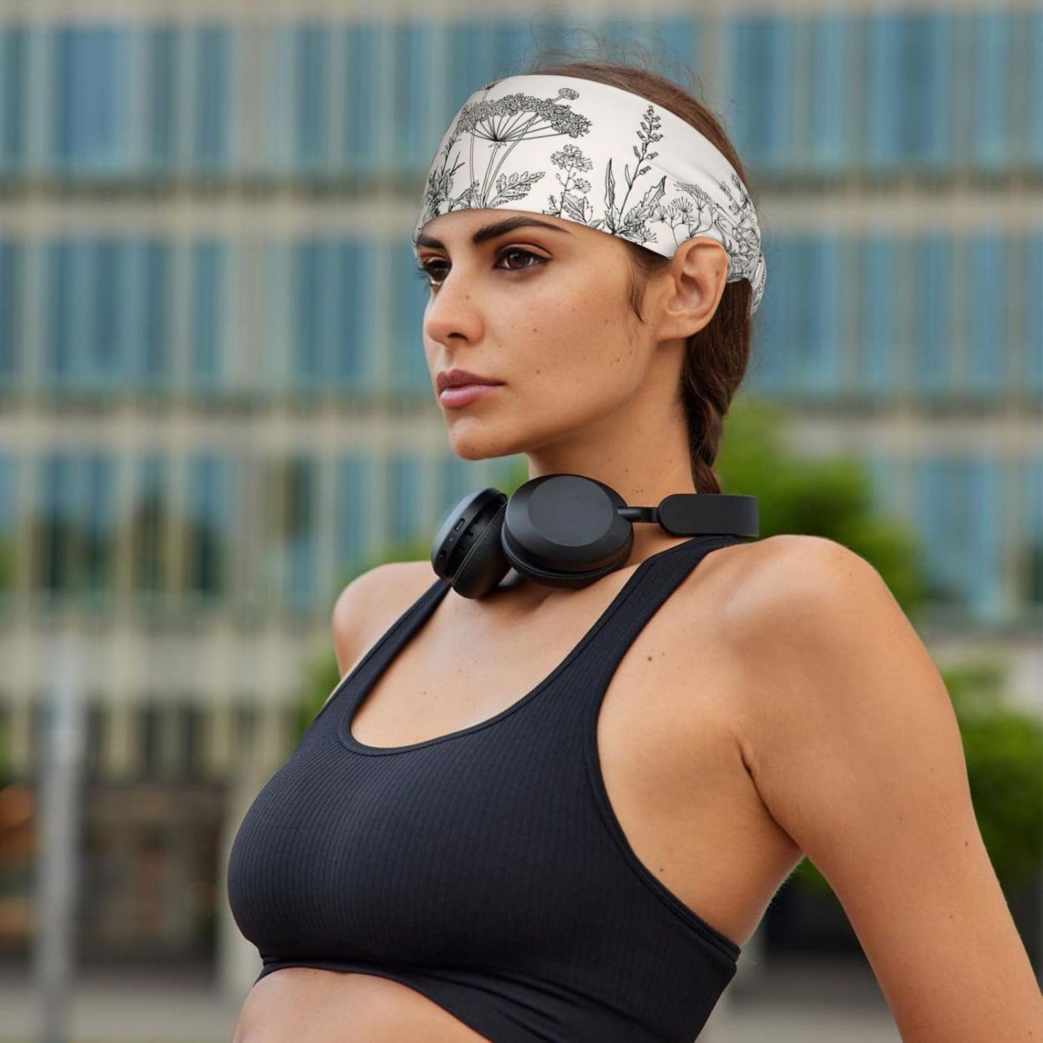 Floral Herbs Botanical Engraving Print Ultra-Soft Elastic Headband Sports Running Gym Outdoor Activities Gifts Headwear