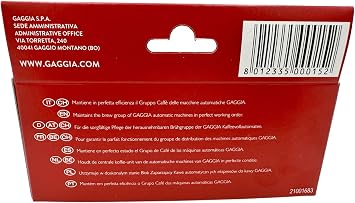 Gaggia 21001683 Bean to Cup Cleaning Service Kit - Lubricating Grease, 2 x o-Ring gaskets and Cleaning Brush