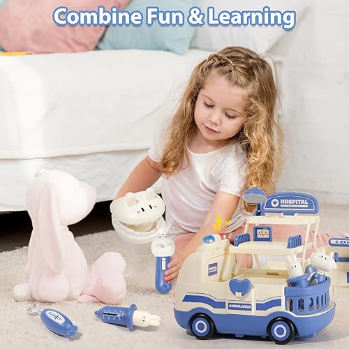 Miniatura 6 de Kit de médico de juguete para niños pequeños de 3, 4, 5 años, cumpleaños de niños y niñas, juego de simulación de médico, juego médico para niños