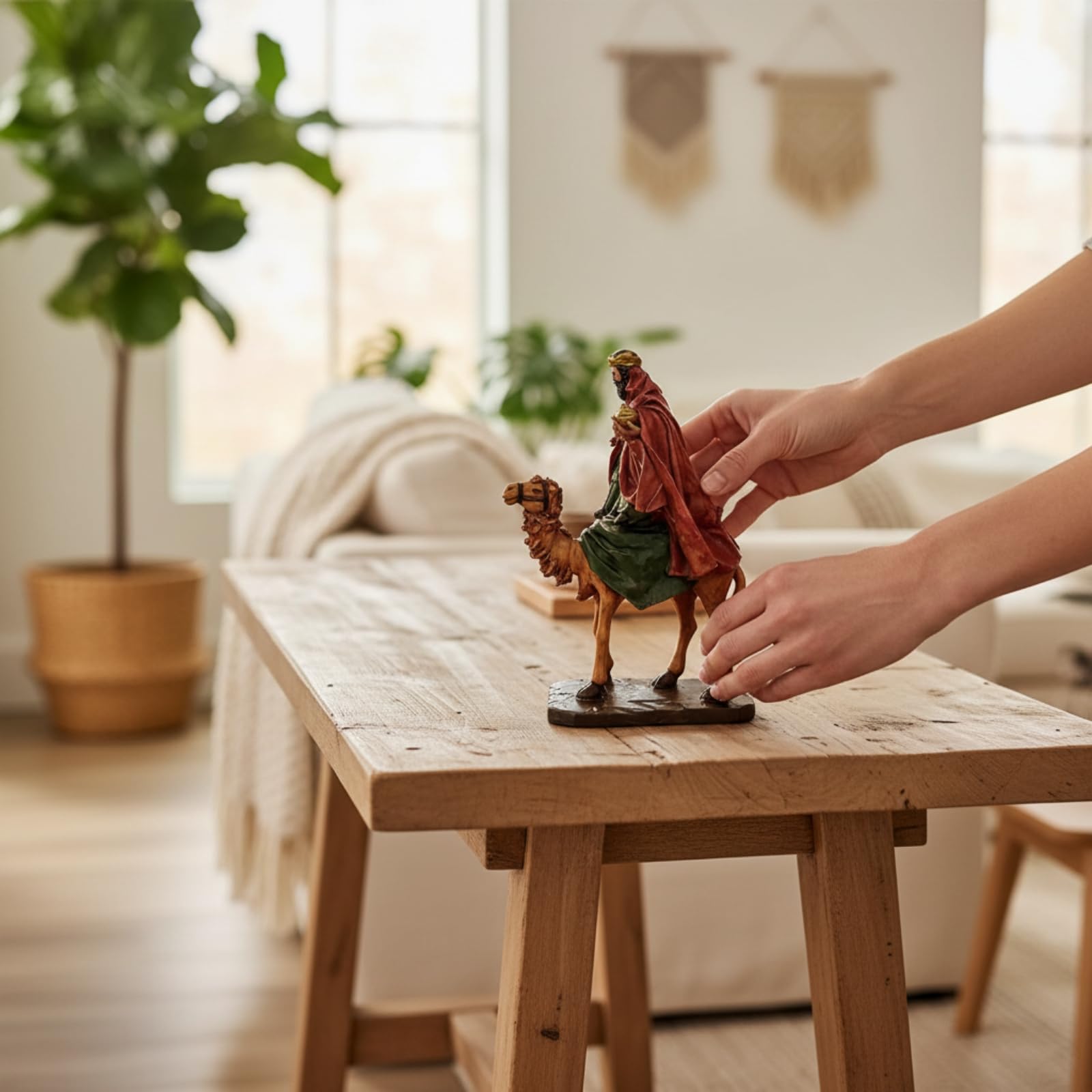 Milageto Realistisch Weihnachtsfigur mit Sockel