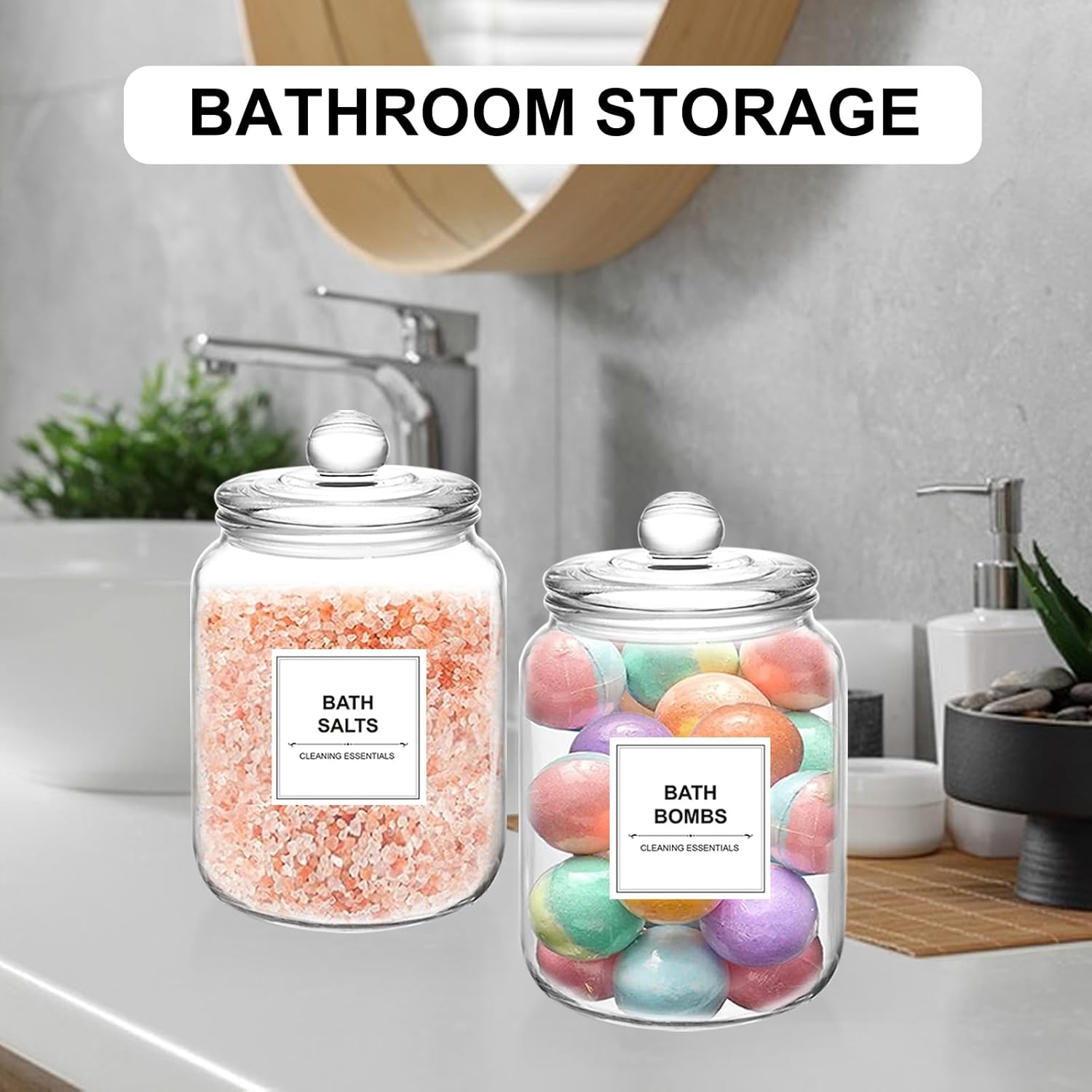 2 Pack Half Gallon Glass Jars with Lids, Large Glass Cookie Jars, 1/2 Gallon Apothecary Canisters for Kitchen, Pantry, Laundry Room - Image 7