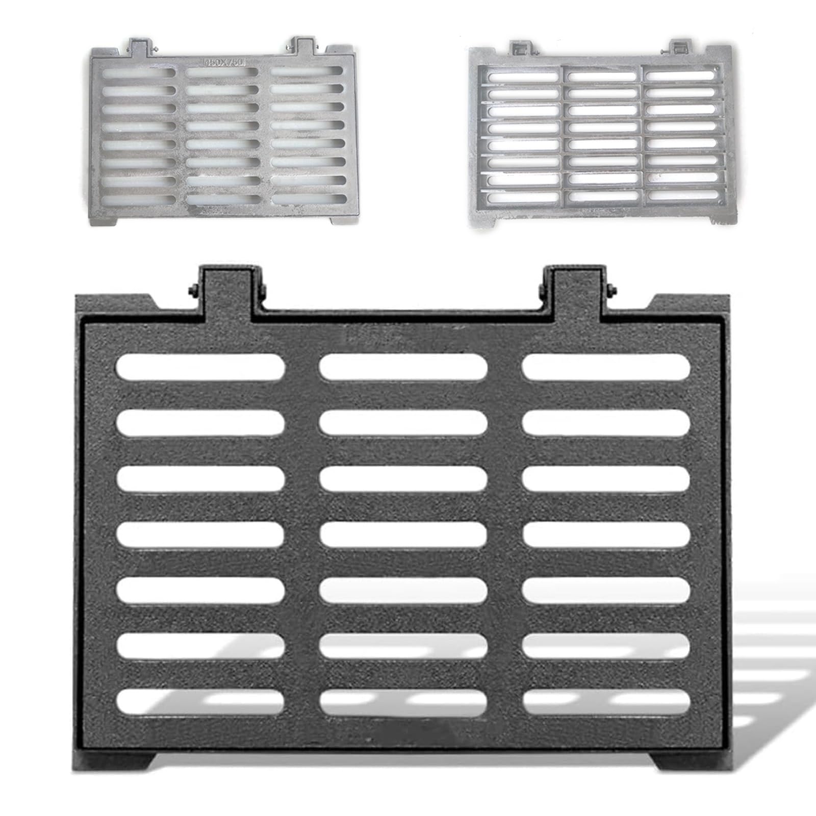 GJMSSMY Robust Garden Drainage Grate, Rectangular Outdoor Stormwater Cover, Ductile Iron Manhole Frame, Anti-Theft Design, Perfect for Garden & Driveway (38x68cm/15x27in)