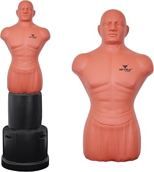 Mytra Fusion Freestanding Punching Dummy with Adjustable Height   Latex Upper Body for Boxing, MMA, Martial Arts & Fitness Training   Heavy-Duty Base for Stability