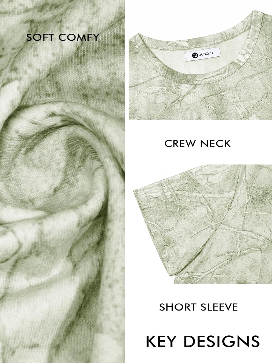 Runcati Mens Short Sleeve Crew Neck T-Shirt Tie Dye Casual Graphic Shirt Hipster Stretchy Tee Tops - Image 6