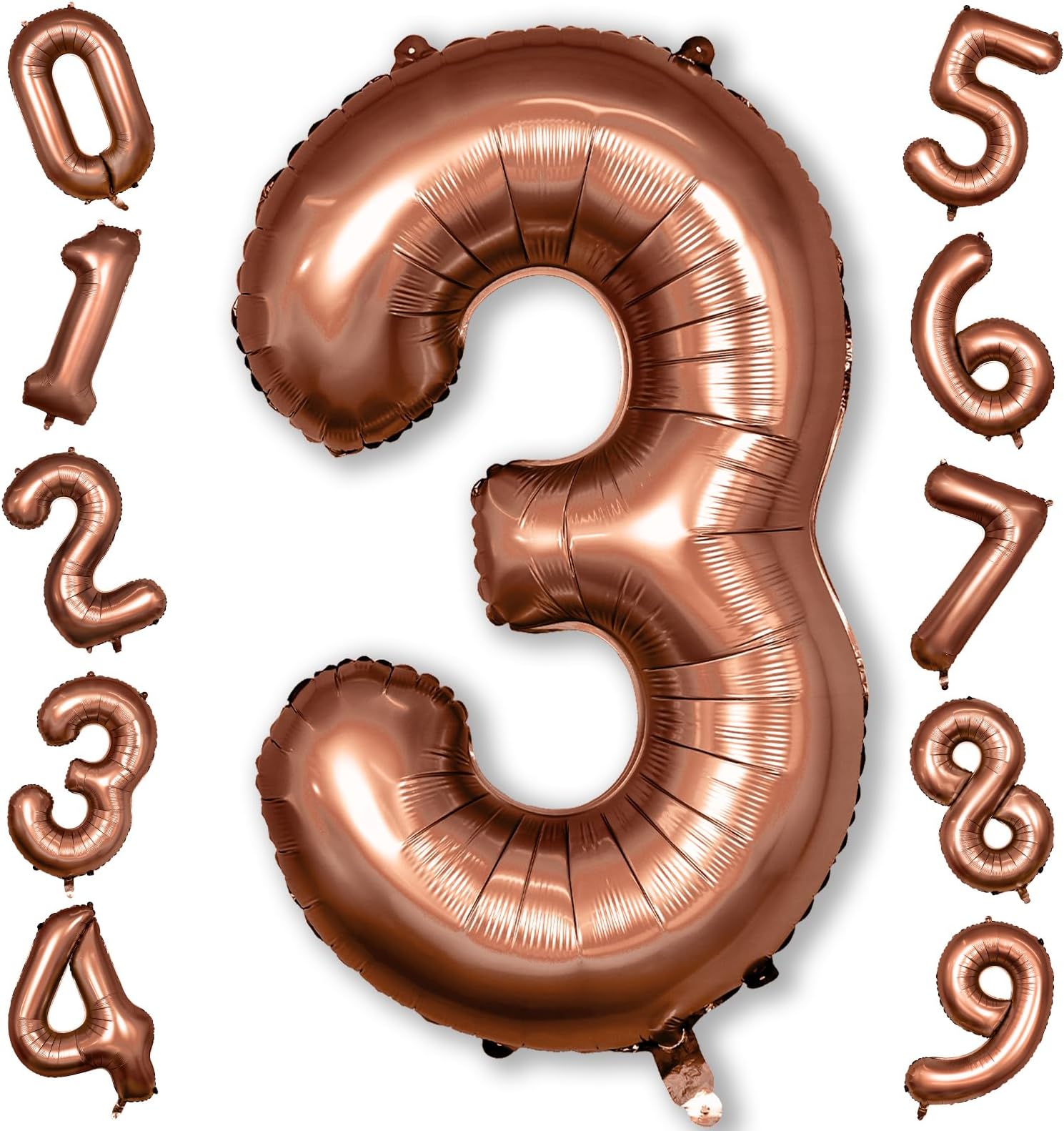 40" Large Retro Chocolate Brown Number Foil Balloon – Premium Mocha/Cocoa Mylar Balloon for Boho Birthday, Teddy Bear Theme, Neutral Baby Shower & Anniversary (Number 4)