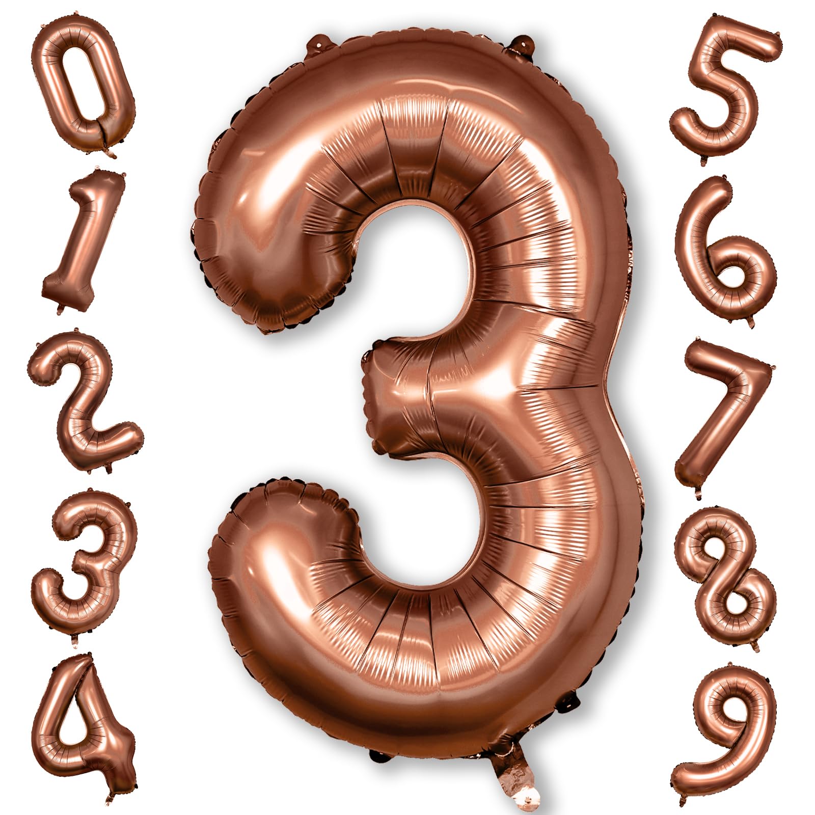 40" Large Retro Chocolate Brown Number Foil Balloon – Premium Mocha/Cocoa Mylar Balloon for Boho Birthday, Teddy Bear Theme, Neutral Baby Shower & Anniversary (Number 4)