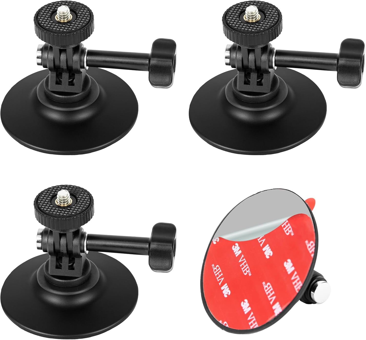 EMART 3 PCS Flexible Adhesive Mount Kit, GoPro Helmet Mount Sticky Chin Base Compatible with Insta360 X4 X3 X2 One RS for GoPro Max 360 Panoramic Camera Hero 13/12/11/10/9 DJI Motorcycle Accessories