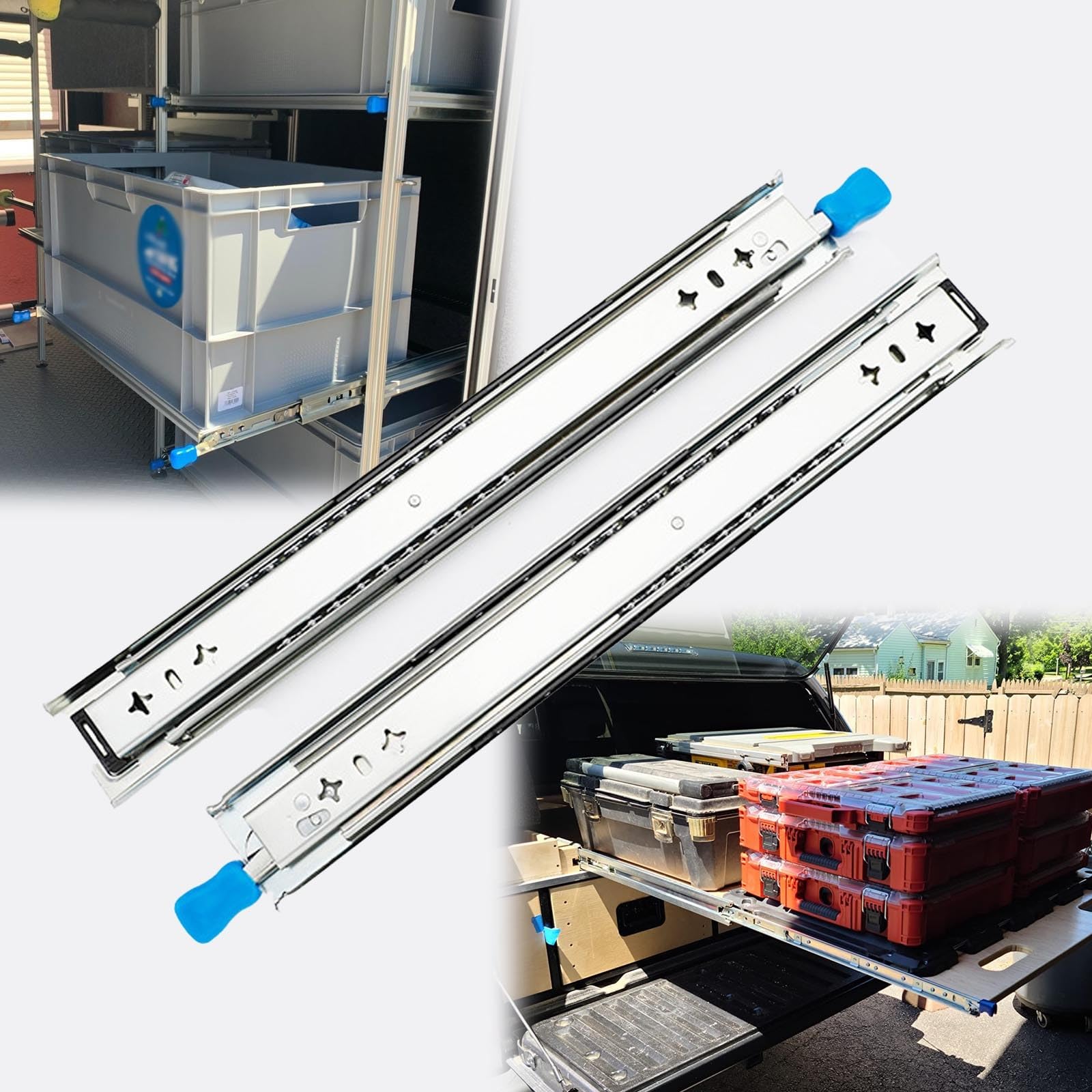 Coulisse A Bille Lot De 2 (1 Paire) Glissières Pour Tiroirs 450 500 550 600 650 800 900 1200 1500mm - Rail Pour Tiroir Largeur De 53mm-Glissières De Tiroir Robustes Avec Serrure ( Color : Regular mode