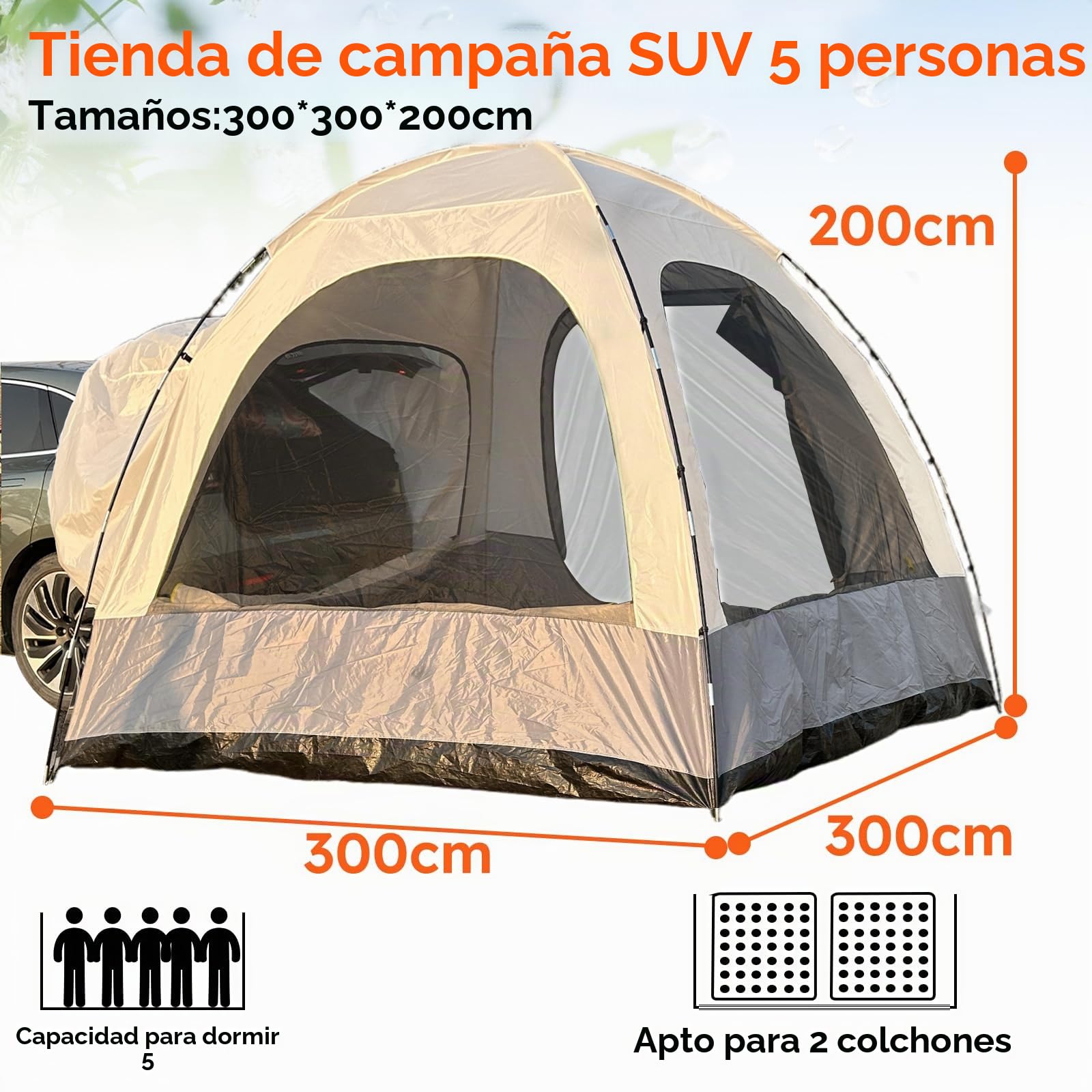 Tienda de campaña trasera para coche, aplicable a toldos de autobús, toldo con refuerzo, VW T5, VW T4, VW T6, toldo caravana T5 T6, accesorios de camping
