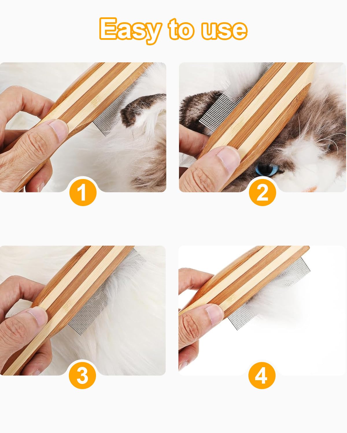 1 peigne à dents anti-pelliculaire avec manche en bois,peigne à dents ultra-fin avec acné en métal,peigne à puces multifonctionnel,peigne à tiques,peigne de soin pour adultes,chiens,chats