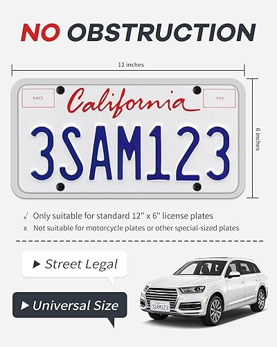 Vista 12 de Aujen Marcos de silicona para matrícula, paquete de 2 soportes negros de apertura lateral con fácil instalación, marco de matrícula sin 2 Pack negro