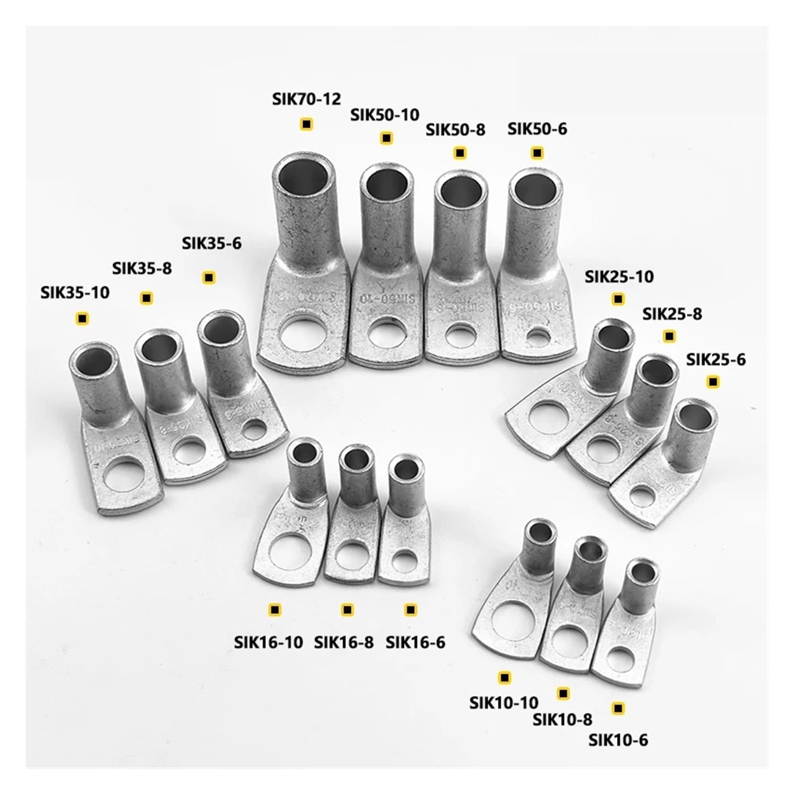 90° gebogener, rechtwinkliger Crimp-Anschluss, M6, M8, M10, M12, Ringkabelschuh, massives rotes Kupfermaterial for elektrische Schalter-Steckerverbindung