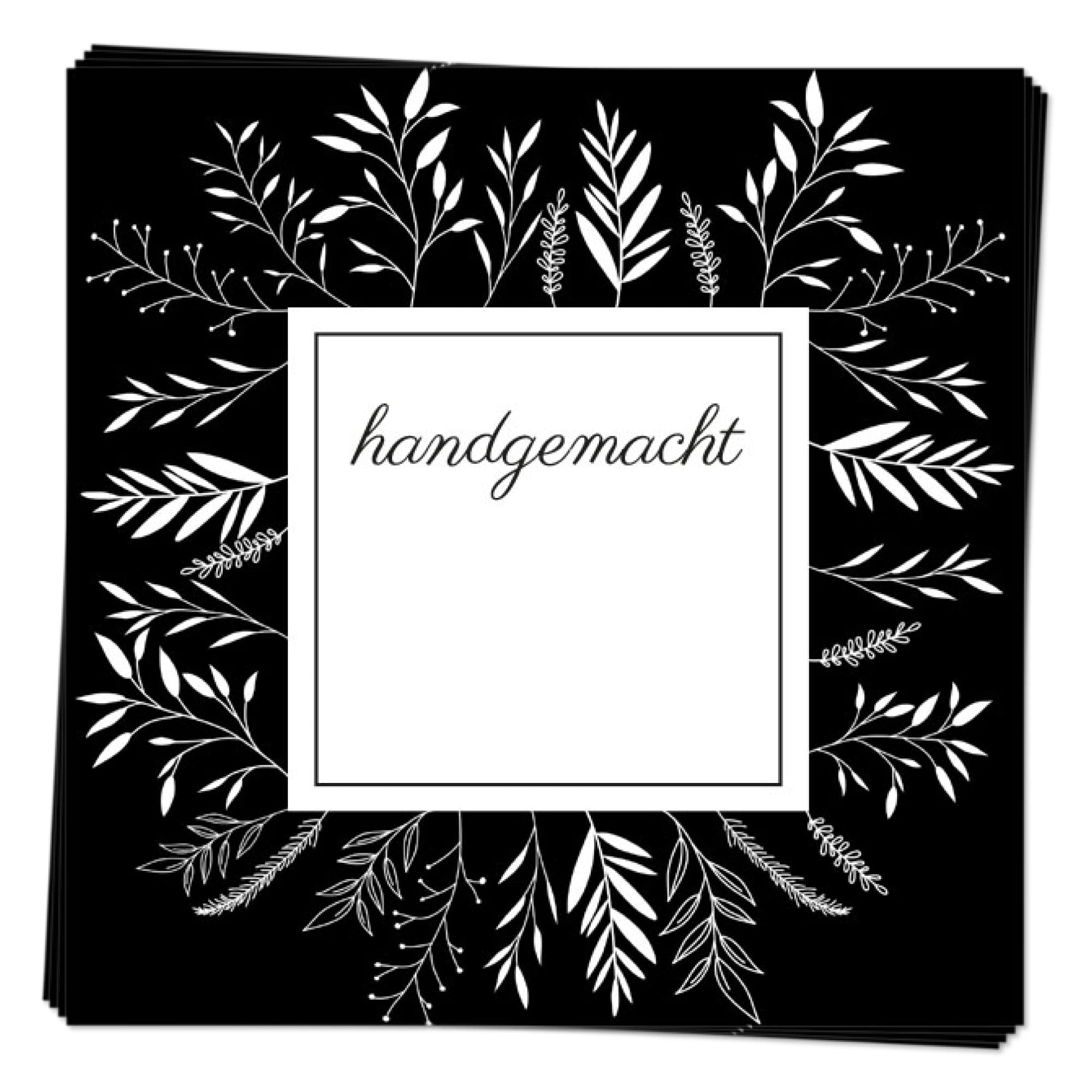 Apoidea - Etiketten selbstklebend zum Beschriften 300 Stück/Etiketten für Einmachgläser/Etiketten Marmelade ablösbar/Etiketten Handmade/Etiketten für Gläser – Motiv Blanko schwarz