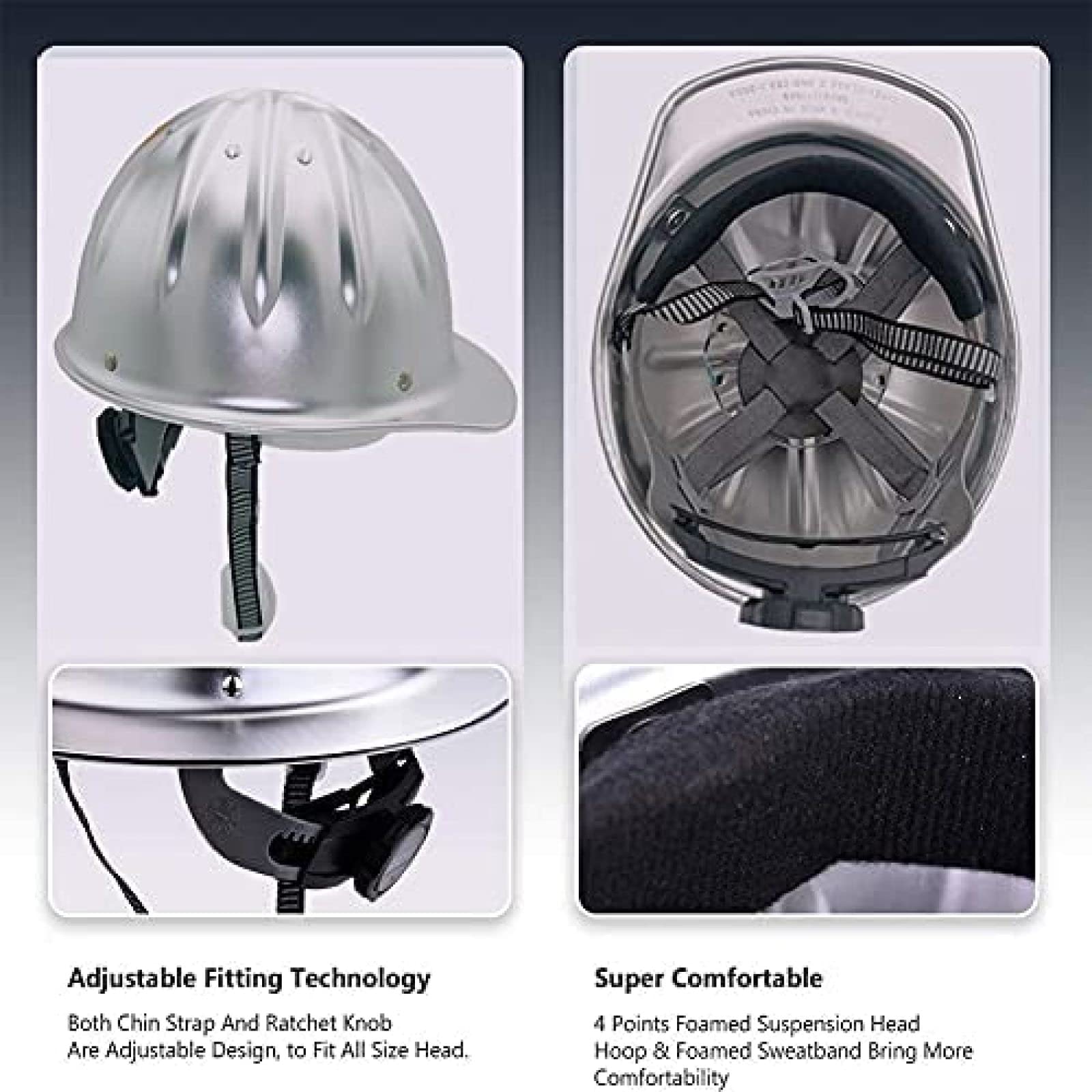 Casco de Seguridad Industrial, Casco de Trabajo ventilado para el Sitio de construcción, Casco de construcción con Correa de 4 Puntos Casco de construcción, Regular, Rojo