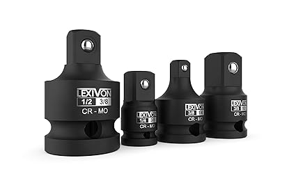 LEXIVON Impact Socket Adapter and Reducer 4-Piece Set | 1/4