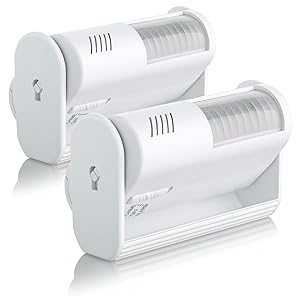 SEBSON 2X Sensor Movimiento con Alarma y con Sonido para Tiendas, Timbre Inalámbrico, Alimentado por Batería, Alarma de Seguridad