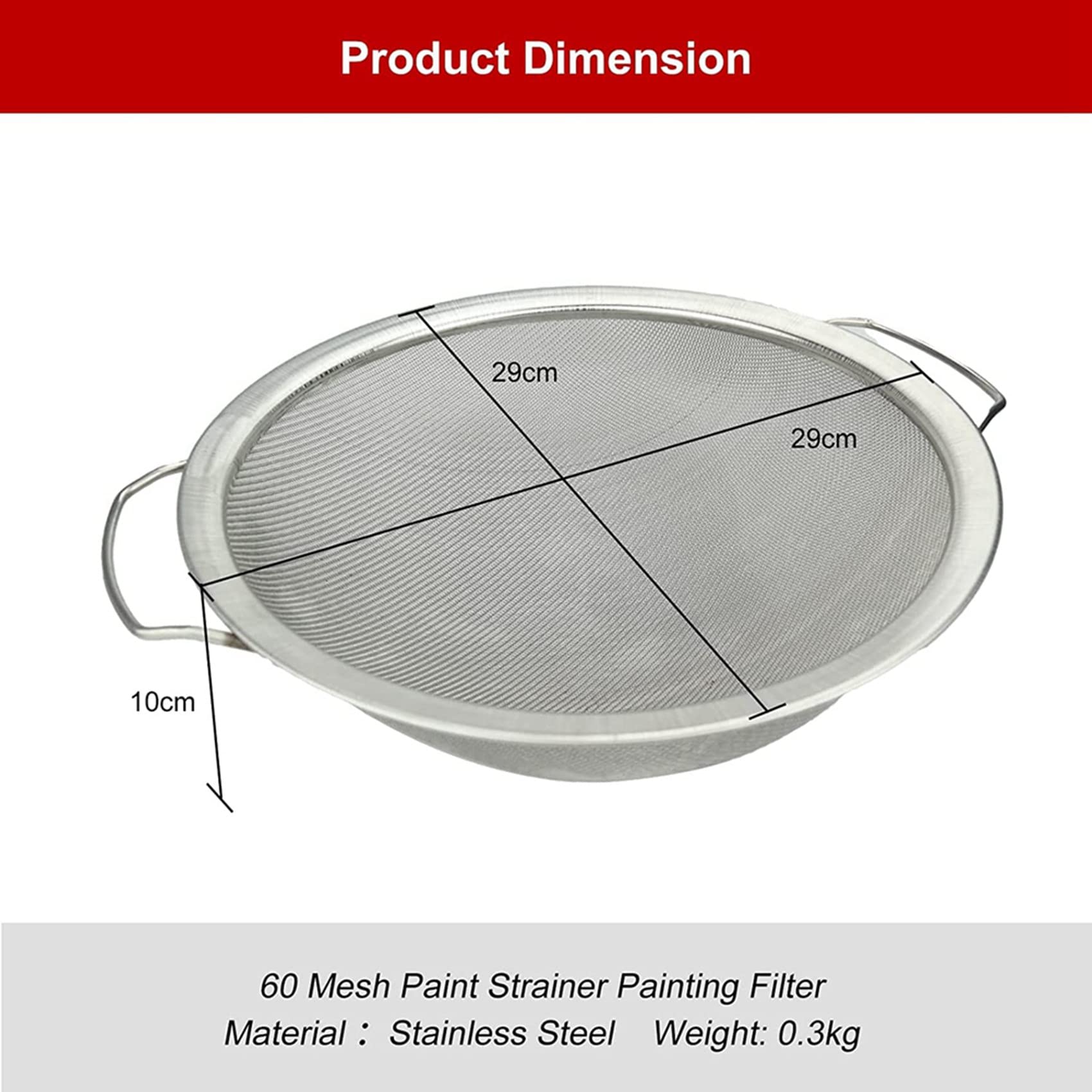 3 filtros de pintura de de acero inoxidable, emulsión de pintura de miel, embudo de miel, herramienta de filtro, producto de 60, 11.4 pulgadas