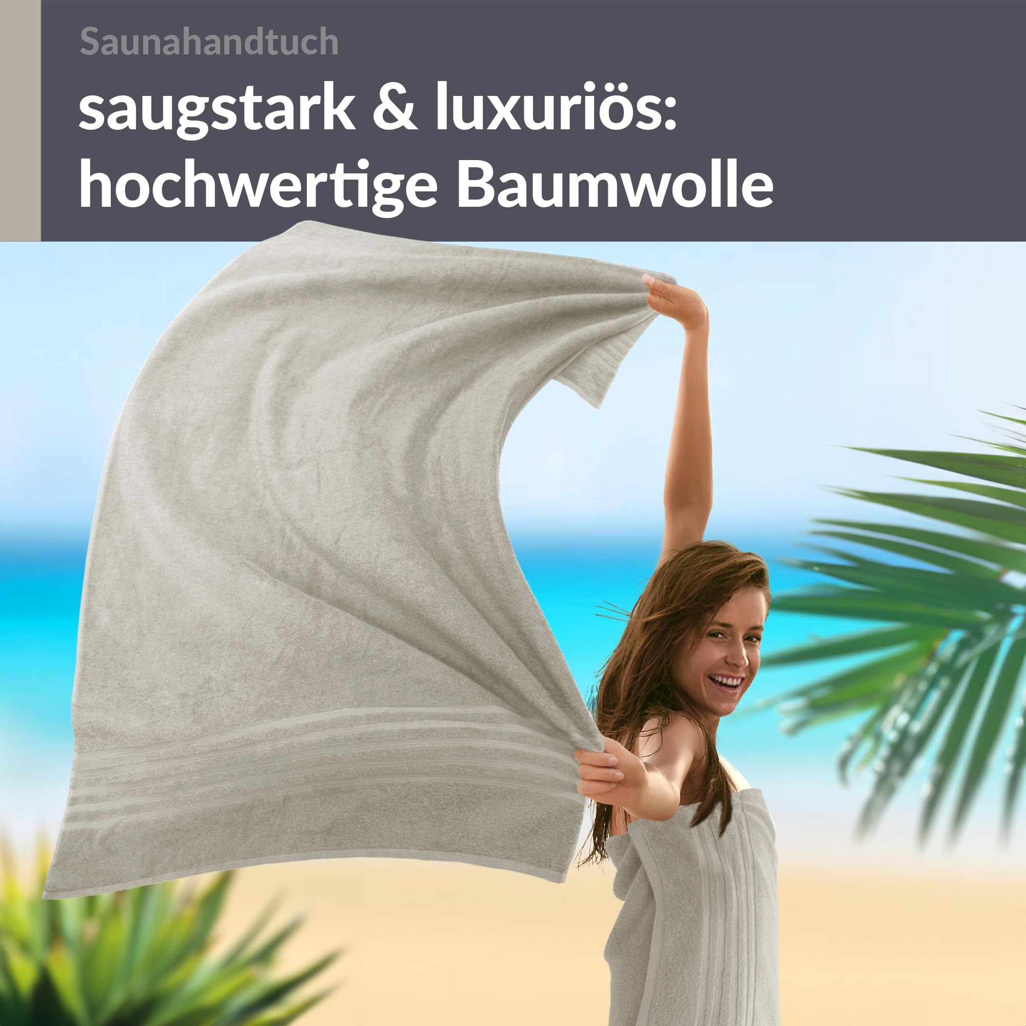Lashuma Saunahandtuch 80x200 cm, London 2er Strandtuch für Liegen, großes Saunatuch XXL