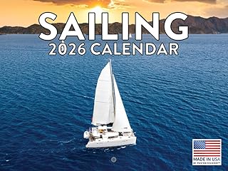 Sailing Calendar 2026 Sailboat Monthly Wall Calender 12 Month | American Made In The USA
